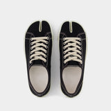 Bottines Tabi en Coton Noir et Blanche