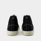 Baskets Tabi High en Cuir Noir et Blanc