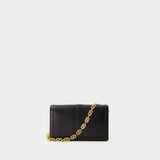 Wallet On Chain Greca Goddess - Versace - Cuir - Noir