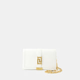 Wallet On Chain Greca Goddess - Versace - Cuir - Blanc