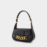 Sac Vlogo Chain Small en Cuir Noir