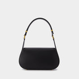 Sac Vlogo Chain Small en Cuir Noir