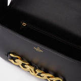 Sac Vlogo Chain Small en Cuir Noir