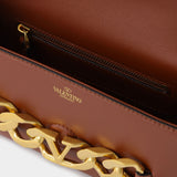 Sac Vlogo Chain Small en Cuir Marron
