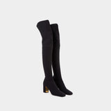Cuissarde Noires en Tissu Noir