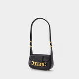 Sac Vlogo Chain Small en Cuir Noir