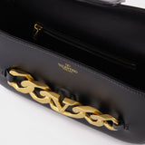 Sac Vlogo Chain Small en Cuir Noir