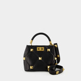 Sac À Main Roman Stud Small - Valentino Garavani - Cuir - Noir