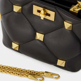 Sac À Main Roman Stud Small - Valentino Garavani - Cuir - Noir