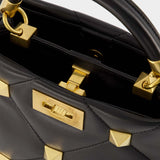 Sac À Main Roman Stud Small - Valentino Garavani - Cuir - Noir