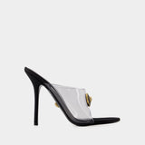 Mules Evening - Versace - Fabric - Transparent/Noir