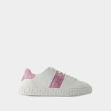 Sneakers La Greca - Versace - Cuir - Blanc/Rose