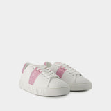 Sneakers La Greca - Versace - Cuir - Blanc/Rose