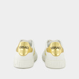 Sneakers La Greca - Versace - Broderie - Blanc/Doré