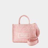 Tote Bag Medium Athena - Versace - Coton - Rose