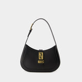 Sac Hobo Small Greca Goddess - Versace - Cuir - Noir