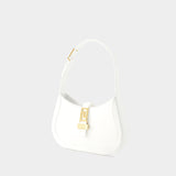 Sac Hobo Small Greca Goddess - Versace - Cuir - Blanc