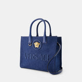Tote Bag Small La Medusa - Versace - Coton - Bleu Marine