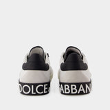 Sneakers Portofino - Dolce&Gabbana - Cuir - Noir/Blanc