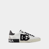 Sneakers Portofino - Dolce&Gabbana - Cuir - Noir/Blanc