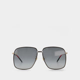 Lunettes de Soleil en Métal Doré/Gris