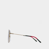 Lunettes de Soleil en Métal Doré/Gris