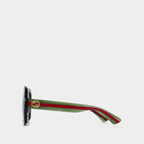 Lunettes de Soleil en Acétate Noir/Vert/Marron