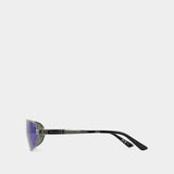Lunettes De Soleil - Balenciaga - Métal - Ruthenium/Bleu