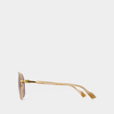 Lunettes De Soleil - Gucci - Métal - Doré/Marron