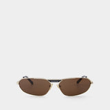 Lunettes De Soleil - Balenciaga - Métal - Doré/Marron