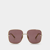 Lunettes De Soleil - Chloé - Métal - Doré/Violet