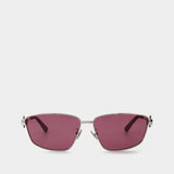 Lunettes De Soleil - Bottega Veneta - Métal - Argenté/Violet