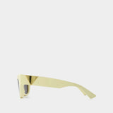 Lunettes De Soleil - Bottega Veneta - Acétate - Jaune/Gris
