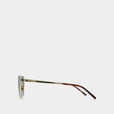 Lunettes De Soleil - Saint Laurent - Métal - Doré/Vert
