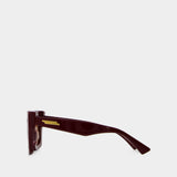 Lunettes De Soleil - Bottega Veneta - Acétate - Bordeaux