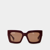 Lunettes De Soleil - Bottega Veneta - Acétate - Bordeaux