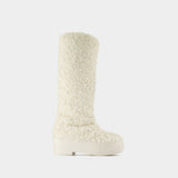 Bottines Tall Eco Shearling Chunky Sole en Poly Ivoire