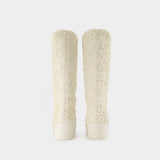 Bottines Tall Eco Shearling Chunky Sole en Poly Ivoire