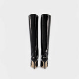 Bottes Stiletto 85 en Cuir Verni Noir