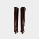 Bottes Stiletto 60 - Paris Texas - Cuir - Chocolat