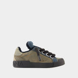 Sneakers Portofino Custom Patch - Dolce & Gabbana - Denim - Bleu