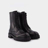 Bottes Alec en Cuir Noir