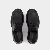 Bottines Constant à Lacets en Cuir Noir