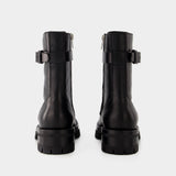 Bottes Cisse Combat - Ann Demeulemeester - Cuir - Noir