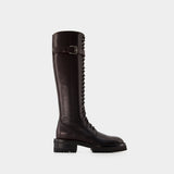 Bottes Lijsbet - Ann Demeulemeester - Cuir - Aubergine