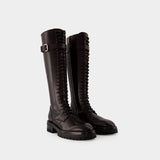 Bottes Lijsbet - Ann Demeulemeester - Cuir - Aubergine