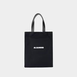 Cabas Book Tote - Jil Sander - Coton - Noir