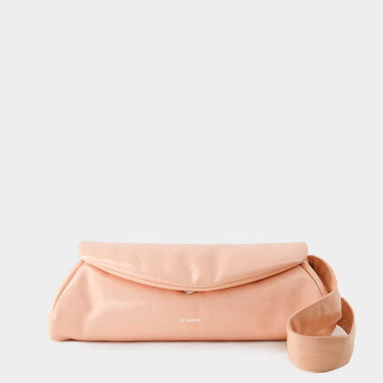 Sac Hobo Cannolo Grande Padded - Jil Sander - Cuir - Peach Pearl
