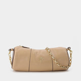Sac Cylinder en Cuir Beige