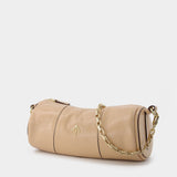 Sac Cylinder en Cuir Beige